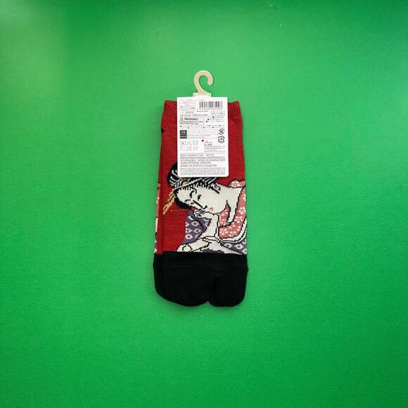 Tabi Red Black Socks Genmai Matcha Vintage Kimono Japan Baddie Maison Margiela - Picture 2 of 9